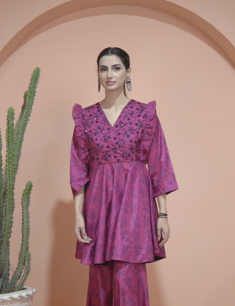 Purple peplum dress Video