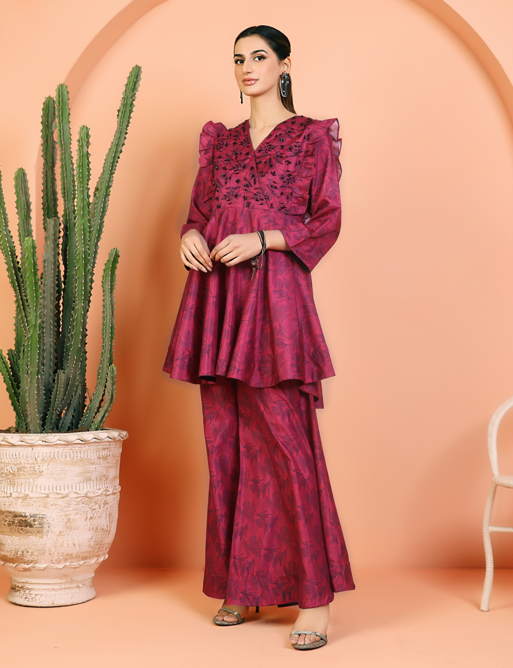 Purple peplum dress