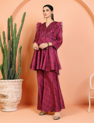 Purple peplum dress